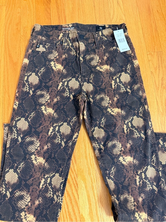 Ag Adriano Goldschmied Denim - Ag Adriano Goldschmied Brown & Black Snake-Effect Jeans